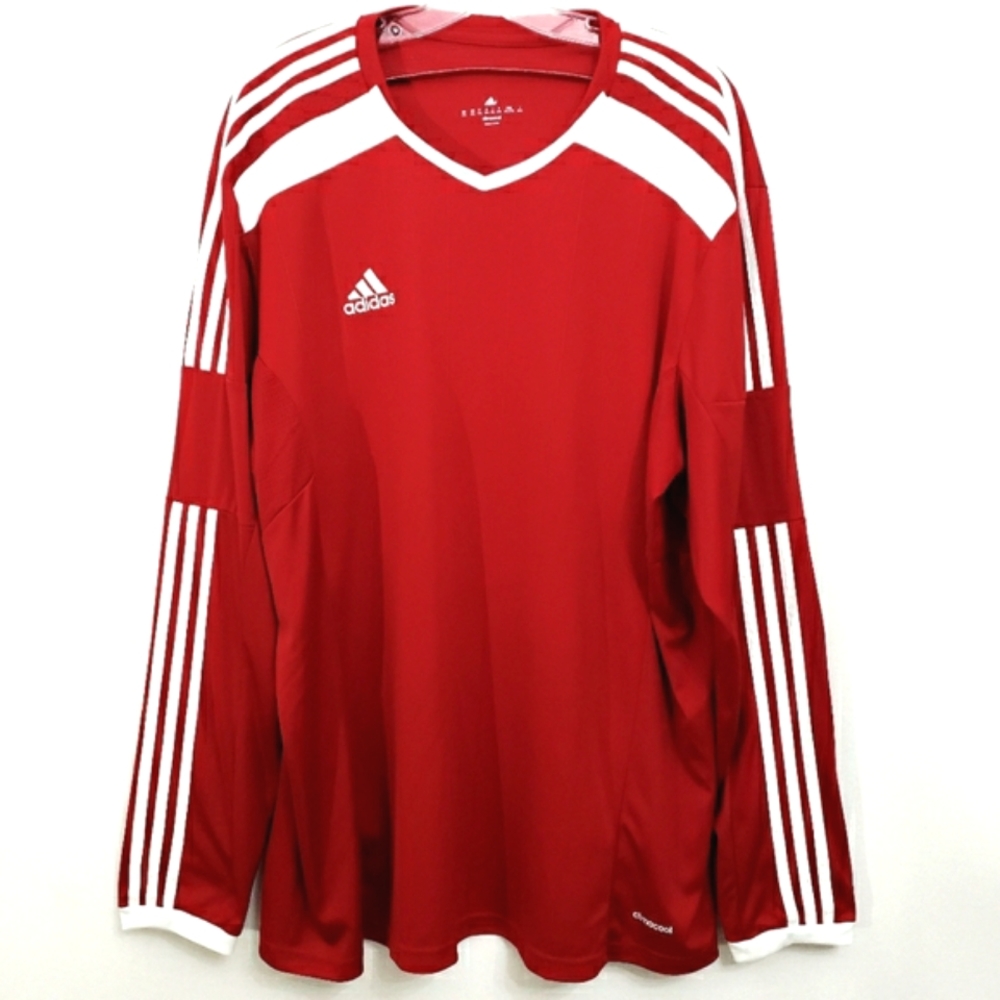 Nwot Set of  2 Adidas Climacool Jerseys Black & Red Striped Longsleeve A… - Picture 2 of 16